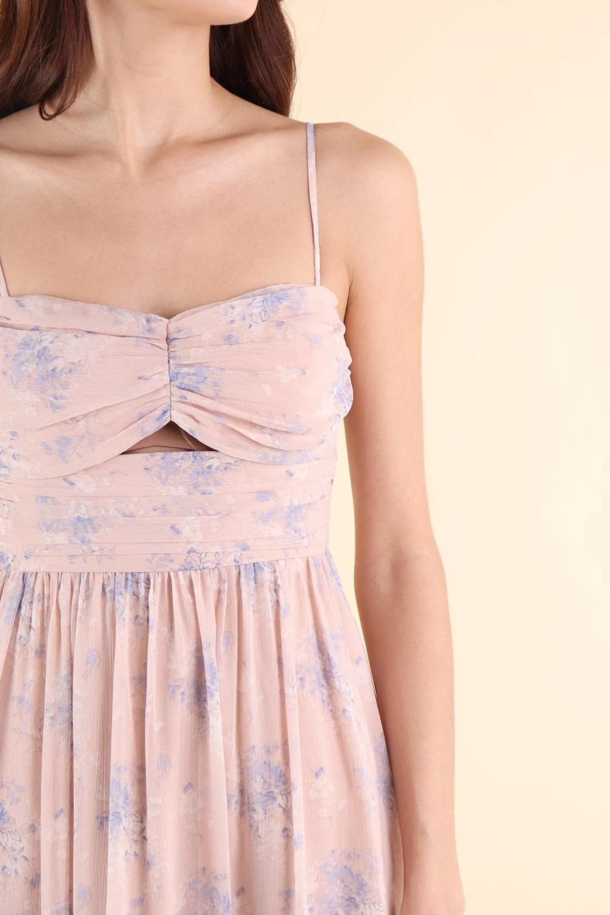 CECILY FLORAL MAXI IN DUSTY PINK