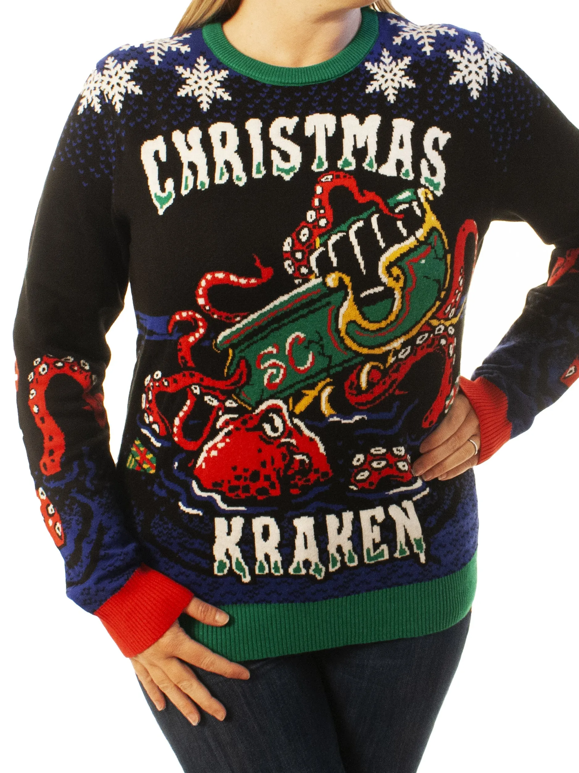 Christmas Kraken Ugly Christmas Sweater - Xmas Gifts For Him Or Her