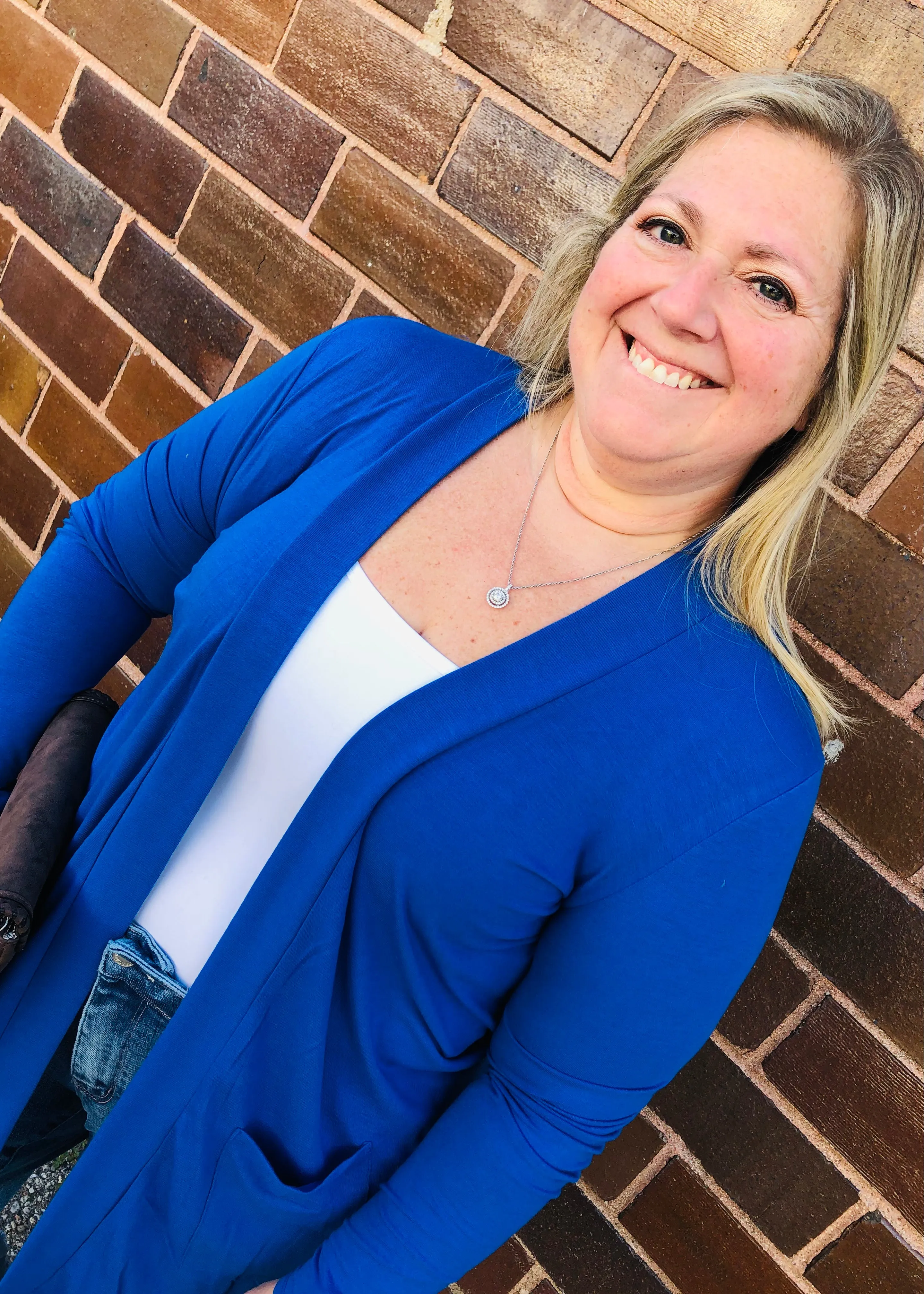 Classic Blue - Slouchy Pocket Cardigan