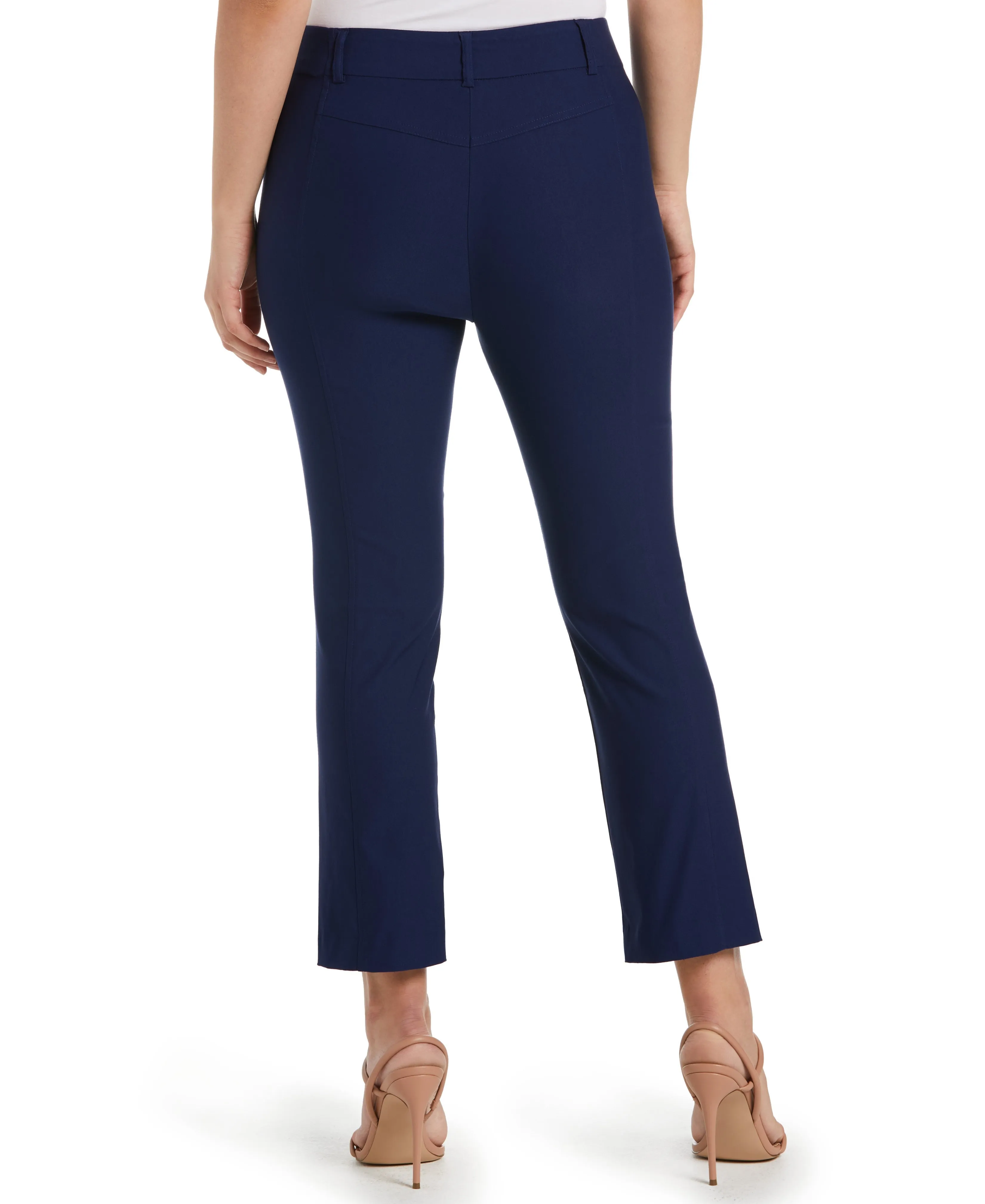 Classic Fit Seamed Straight Leg Crop Pant with Vents