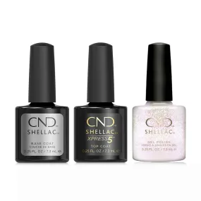 CND - Shellac Xpress5 Combo - Base, Top & Ice Bar (0.25 oz)