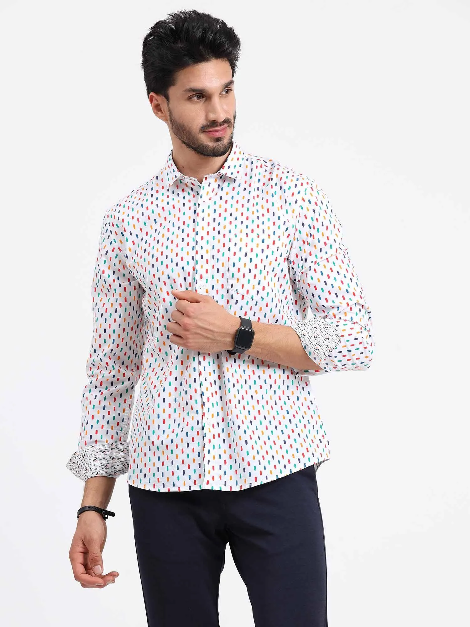 Colour Bed Printed Full Sleeve Shirt