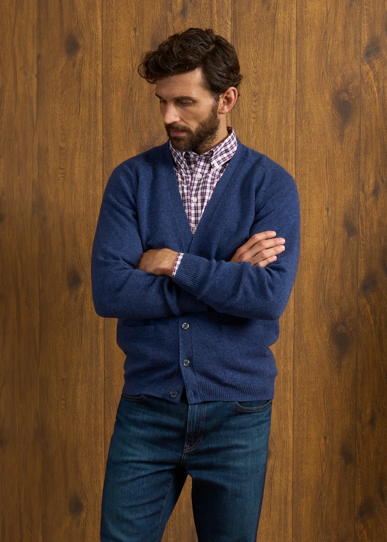 Cornwall Lambswool Cardigan in Rhapsody - Classic Fit