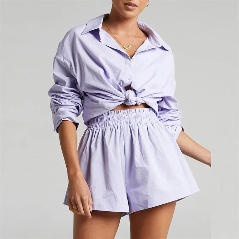 Cotton Two-Piece Fashion Outfit Blouse