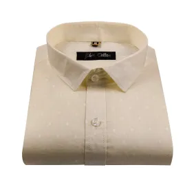 Cream Color 100% Cotton Lawn Finish Shirt For Men