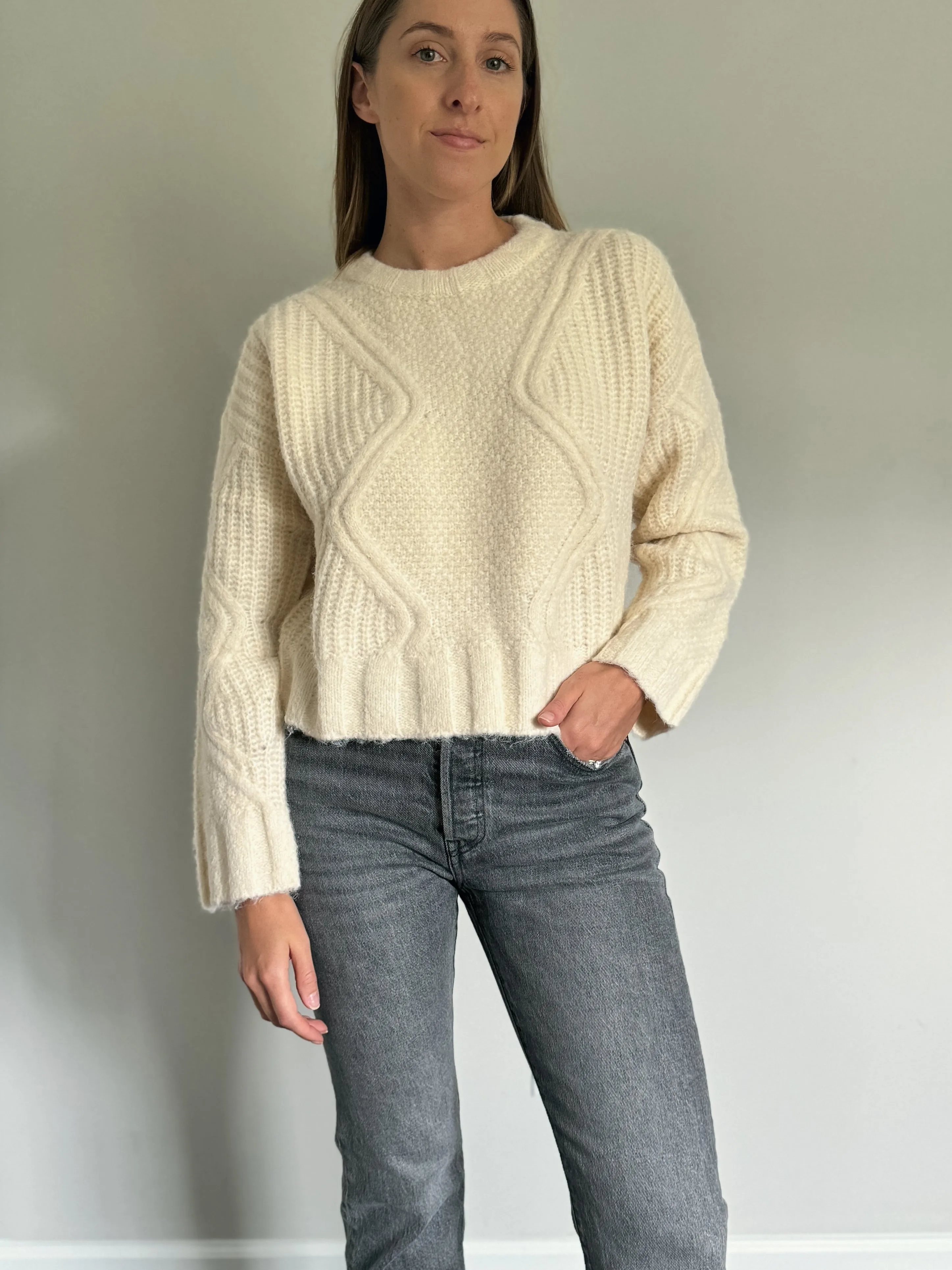 Cream Kable Knit Sweater