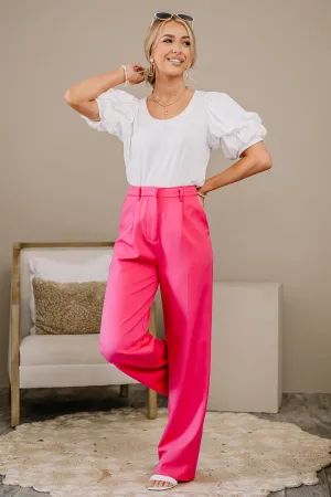 Cut Some Slack Wide Leg Dress Pants | Fuchsia