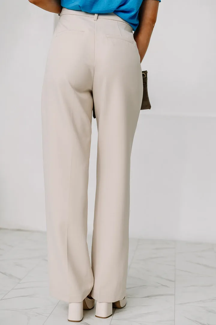 Cut Some Slack Wide Leg Dress Pants | Oatmeal