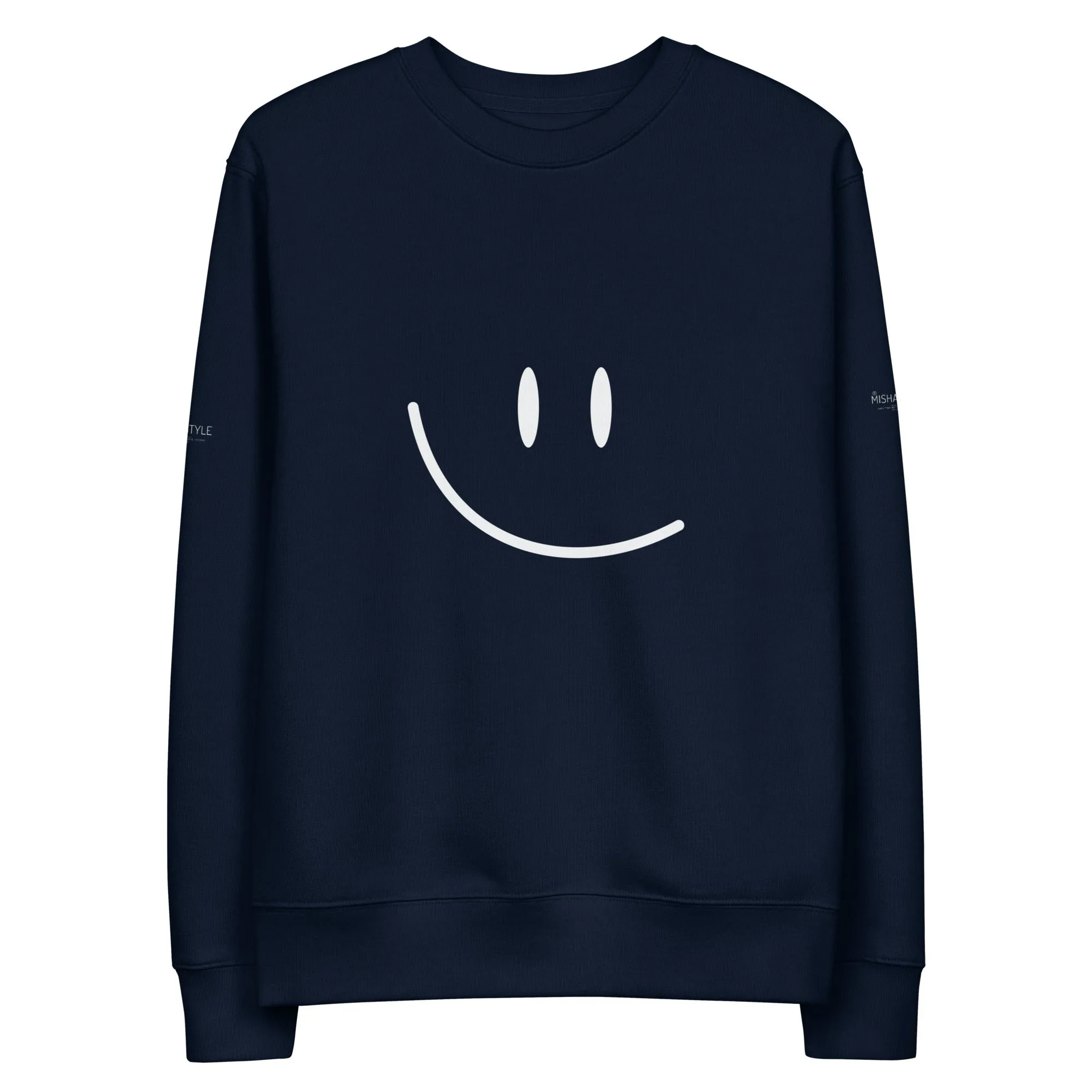 Cute Smile Unisex eco French Navy sweatshirt