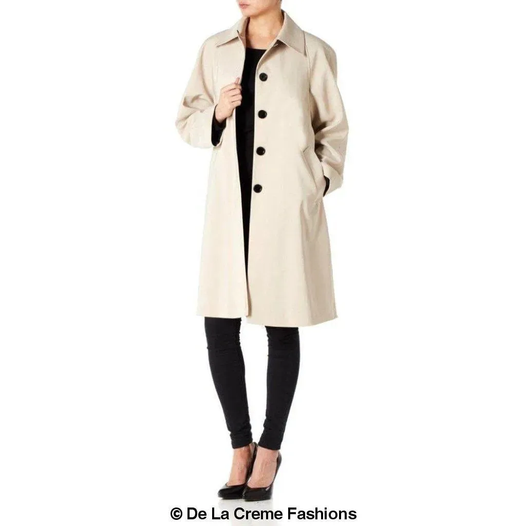 De La Creme Womens Oversized Knee Length Swing Coat