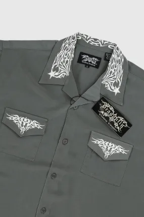 Deadstock Dragonfly Silver Star Camp Shirt - L