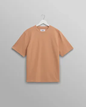 Dean - Dusty Orange Textured Organic Cotton T-Shirt