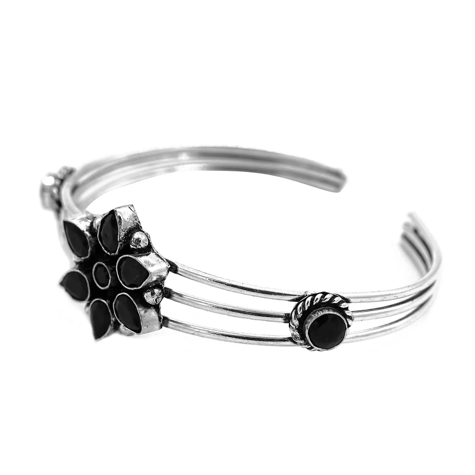 Dhatri Black Silver Oxidized Bracelet