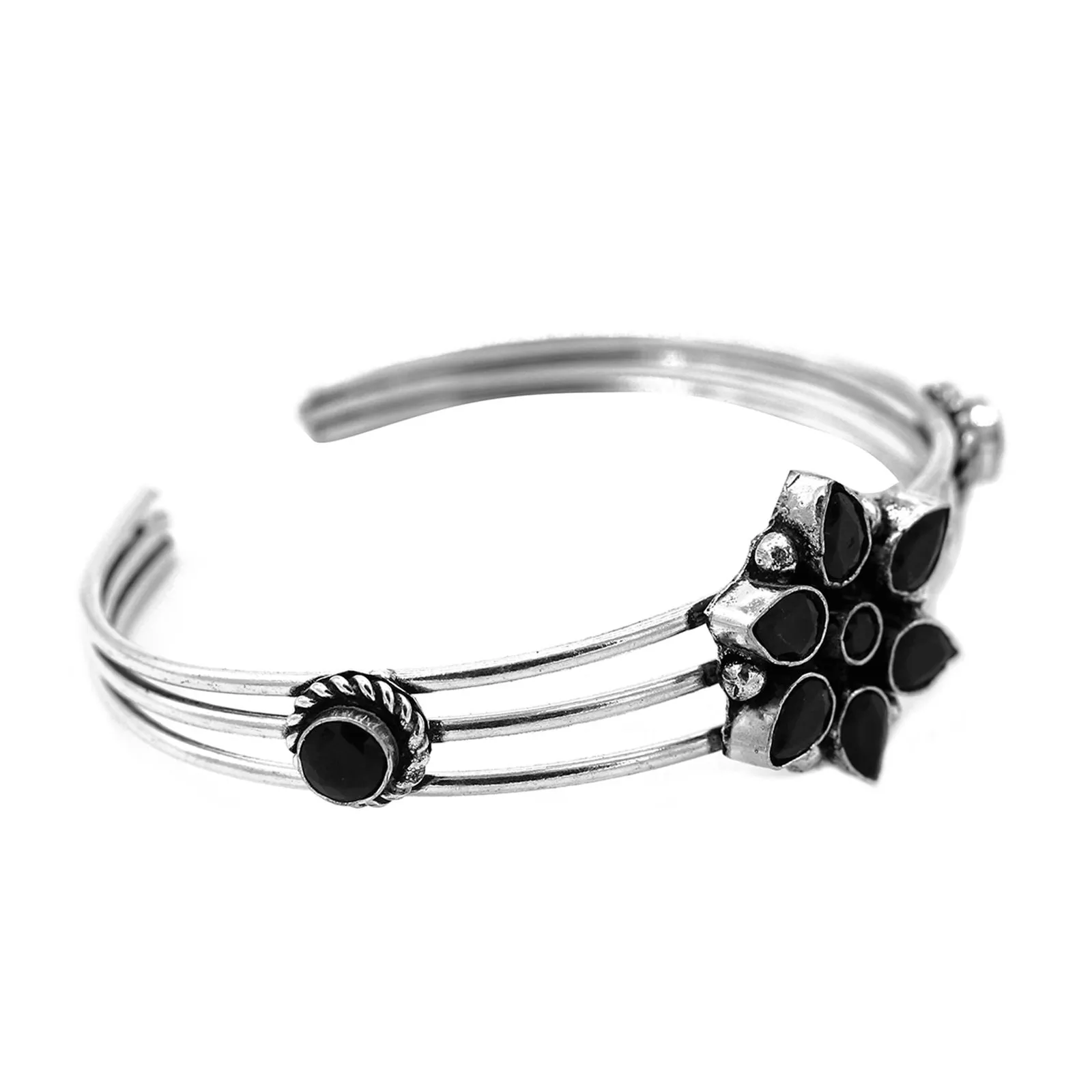 Dhatri Black Silver Oxidized Bracelet