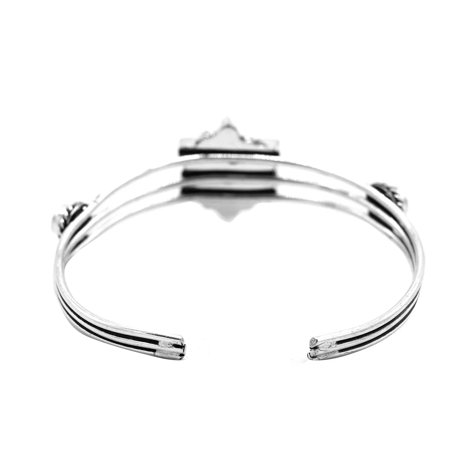 Dhatri White Silver Oxidized Bracelet