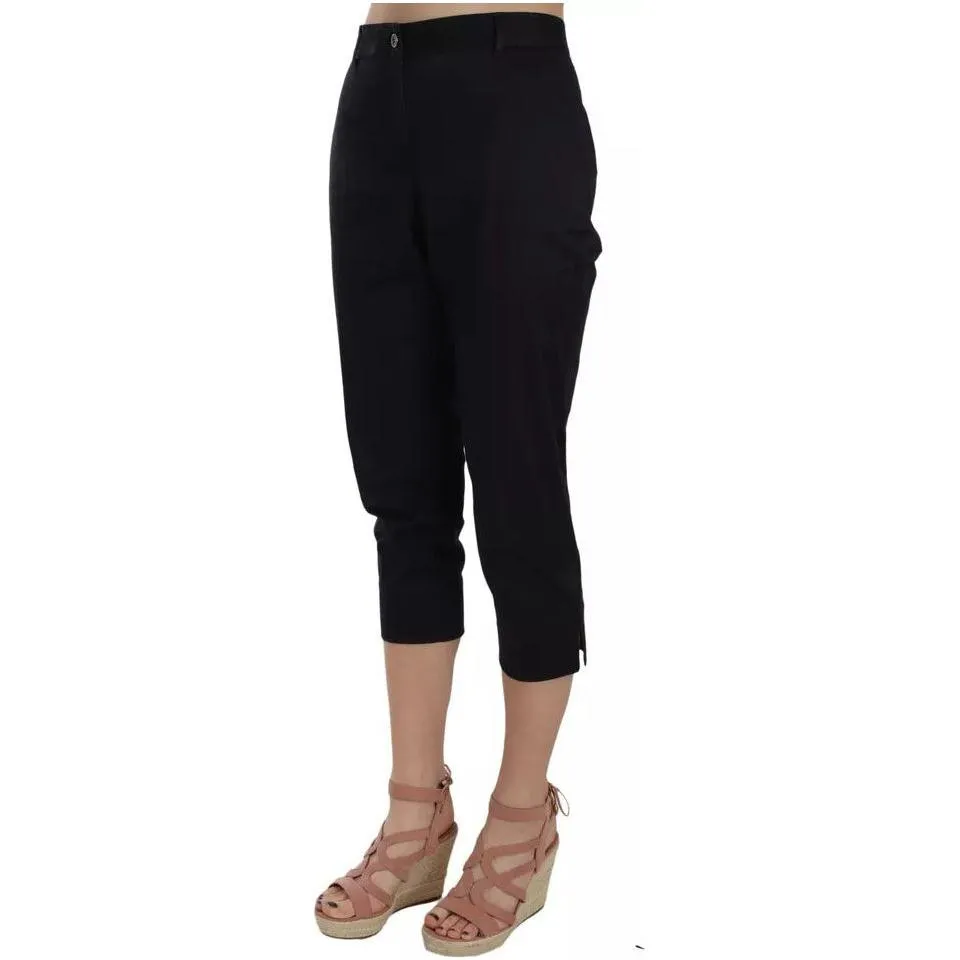 Dolce & Gabbana Black Cotton Cropped Capri Pants