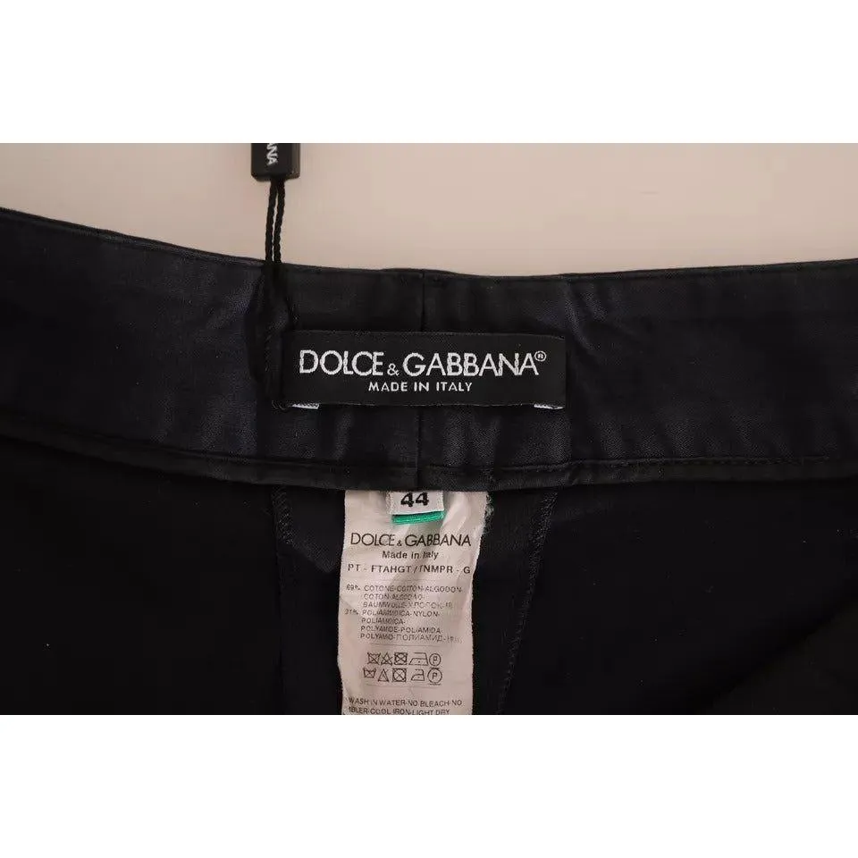 Dolce & Gabbana Black Cotton Cropped Capri Pants