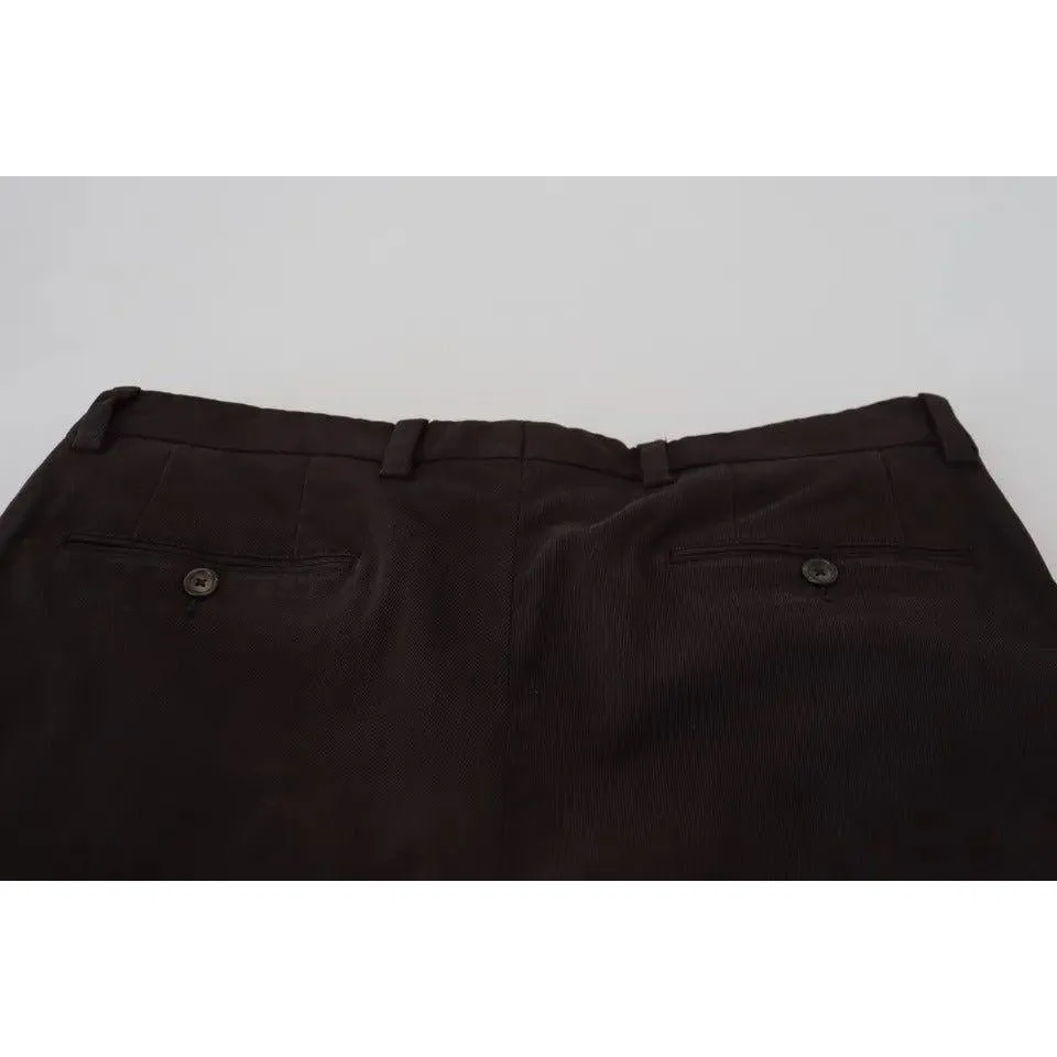 Dolce & Gabbana Brown Skinny Men Cotton Stretch Pants