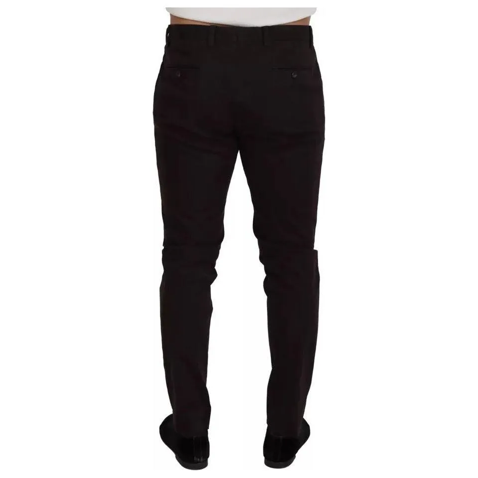 Dolce & Gabbana Brown Skinny Men Cotton Stretch Pants