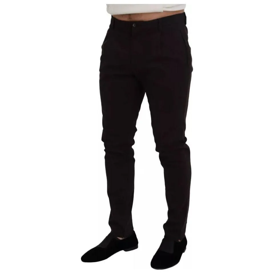 Dolce & Gabbana Brown Skinny Men Cotton Stretch Pants