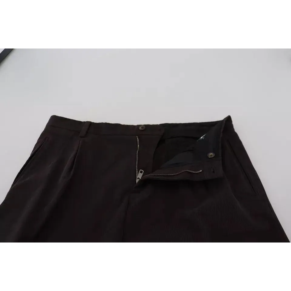 Dolce & Gabbana Brown Skinny Men Cotton Stretch Pants