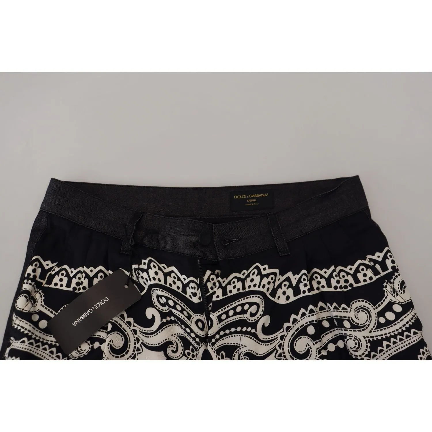 Dolce & Gabbana Elegant Bandana Print Silk-Cotton Pants