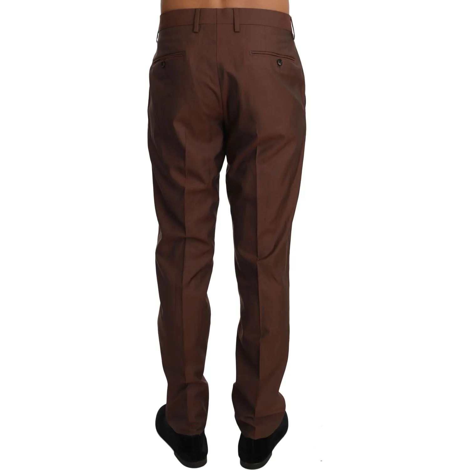 Dolce & Gabbana Elegant Brown Wool-Silk Formal Pants