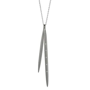 Double Diamond Black Spike Necklace