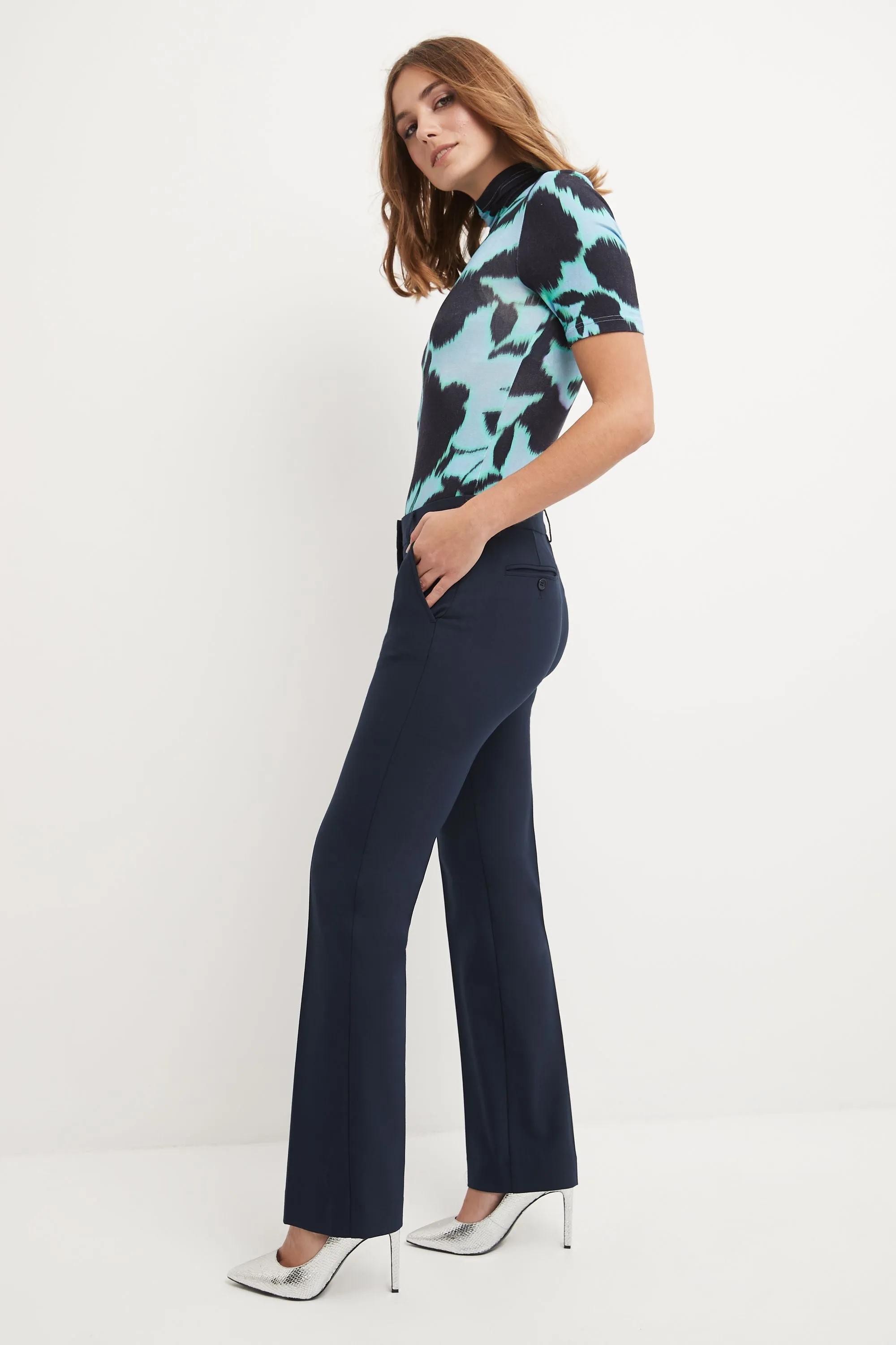 Easy care straight leg trouser dress pants