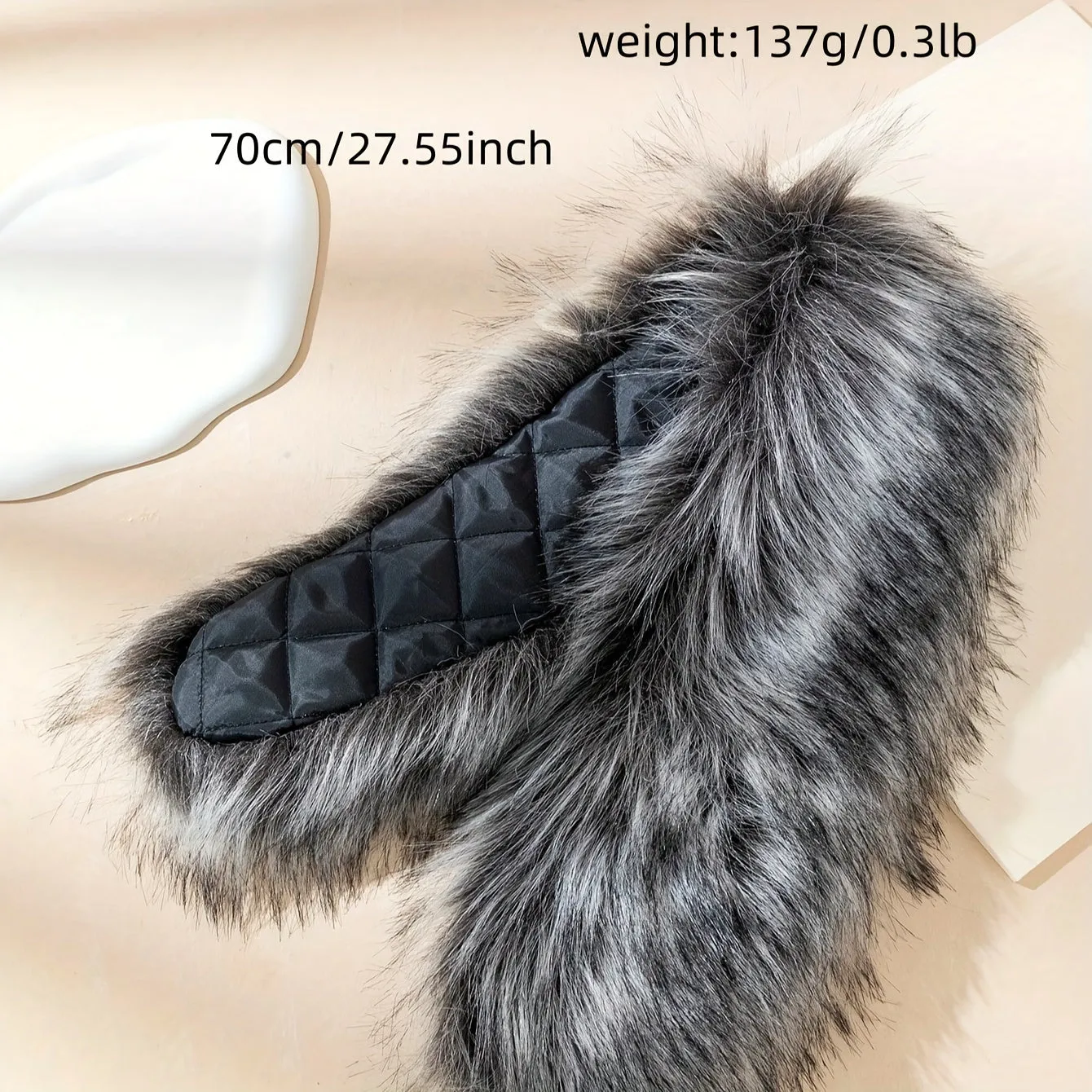 Elegant Faux Fur Neck Warmer Scarf for Women - Mature Style Non-Stretch Shawl Collar, Woven Craftsmanship, Ideal for Autumn & Winter Outdoor Events - Keeps Warm Without Feathers - Pack of 1