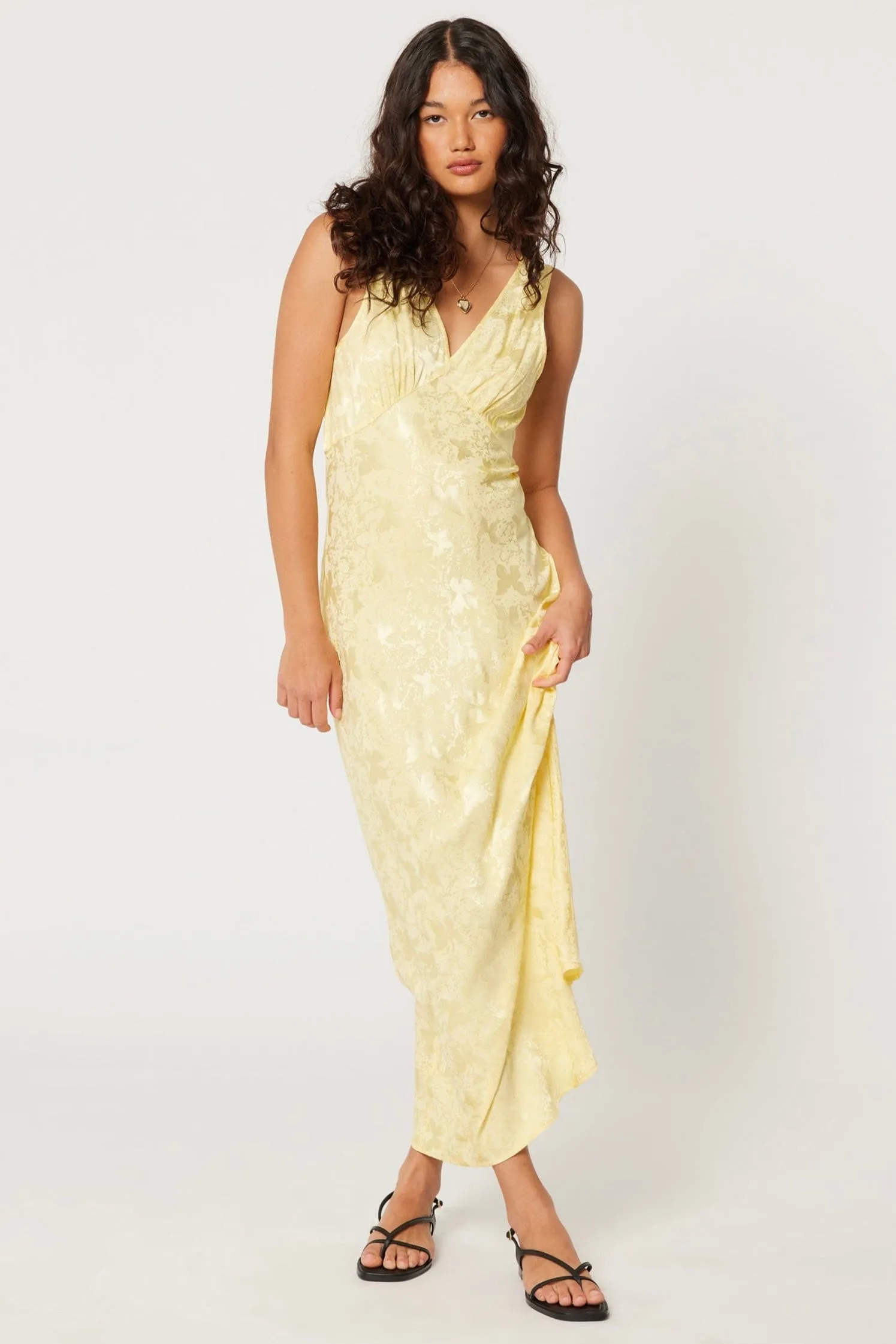 Eliza Limoncello Jacquard Maxi Dress