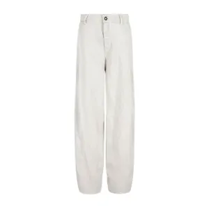 Emporio Armani J80 Off-White Denim-Effect Linen & Lyocell Blend Trousers