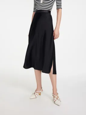 EP YAYING Black High Waist Midi Skirt