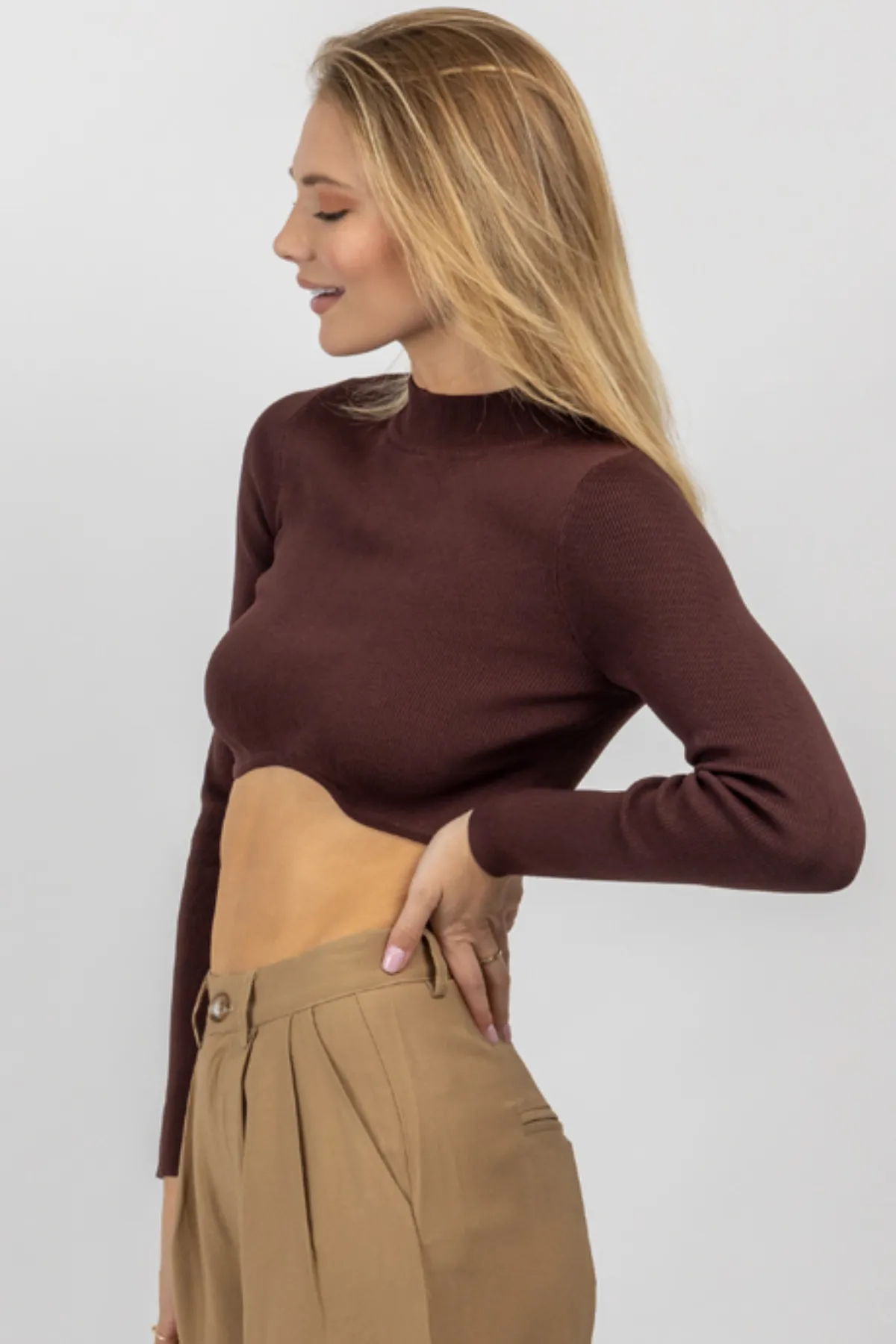 ESPRESSO BEAN UNDERBUST MOCK CROP