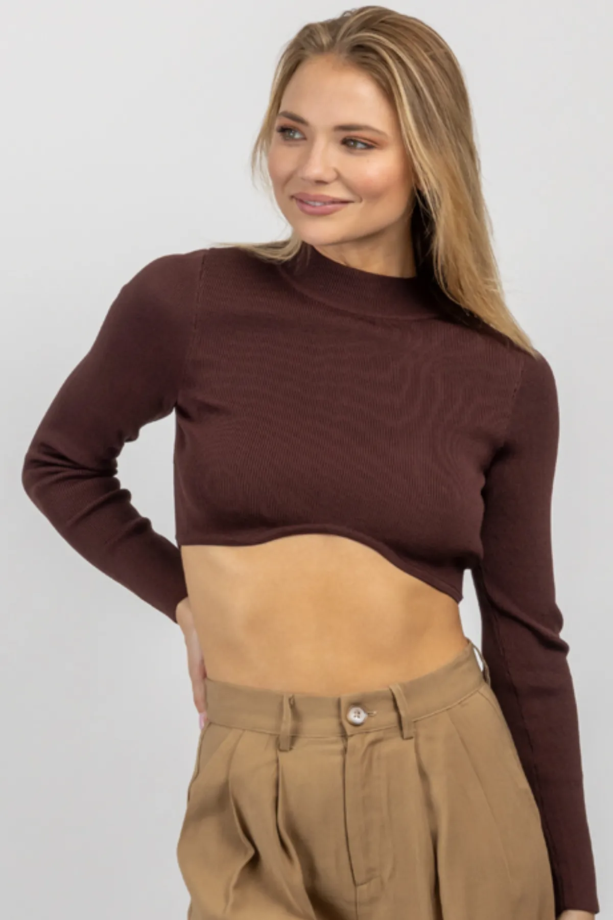 ESPRESSO BEAN UNDERBUST MOCK CROP