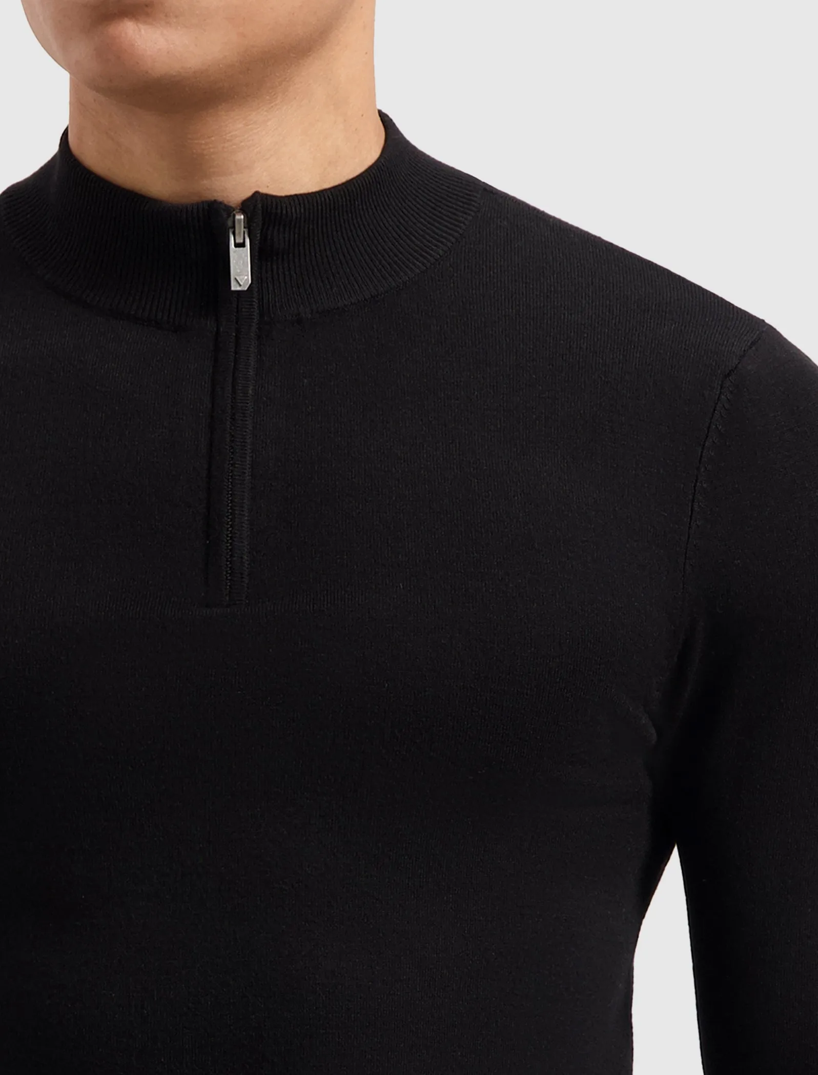 Essential Knitwear Halfzip Sweater | Black