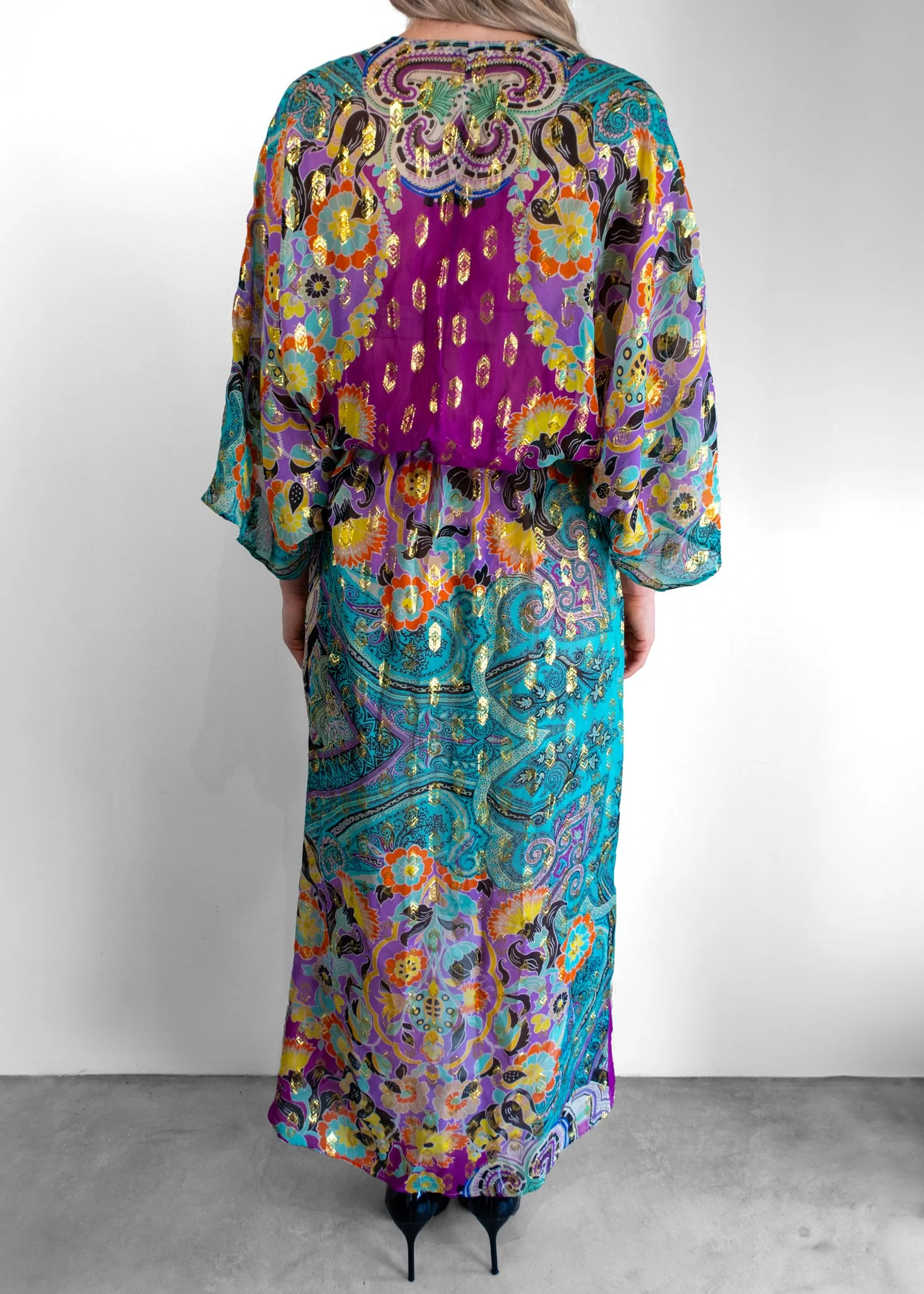 Etro Floral Silk and Metallic Dress