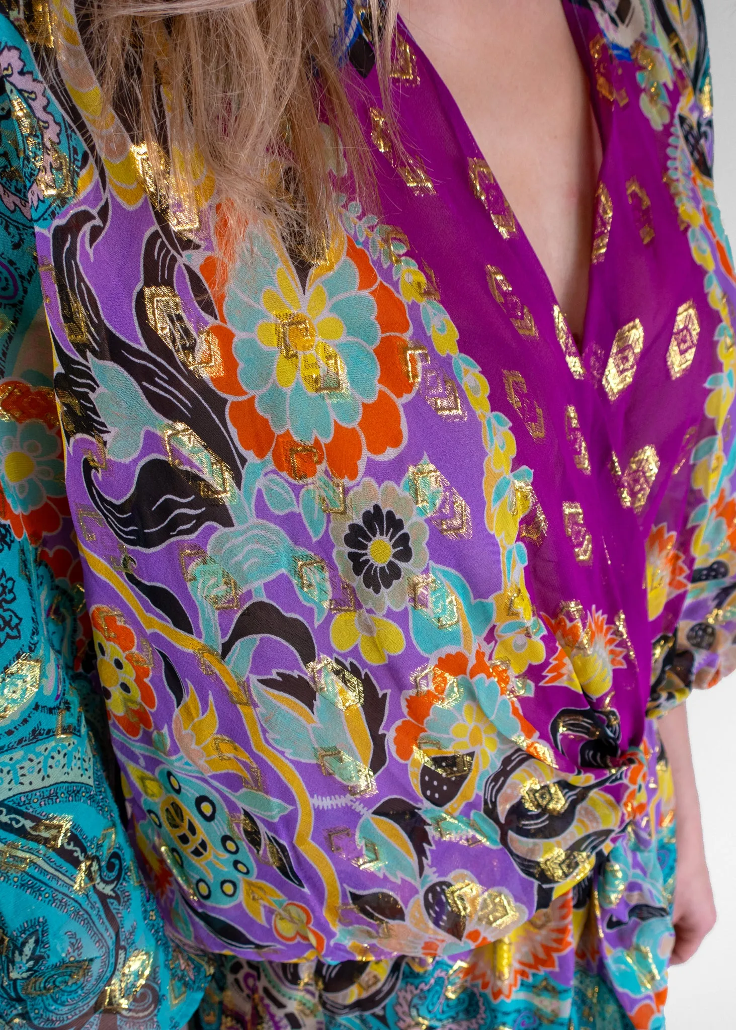 Etro Floral Silk and Metallic Dress