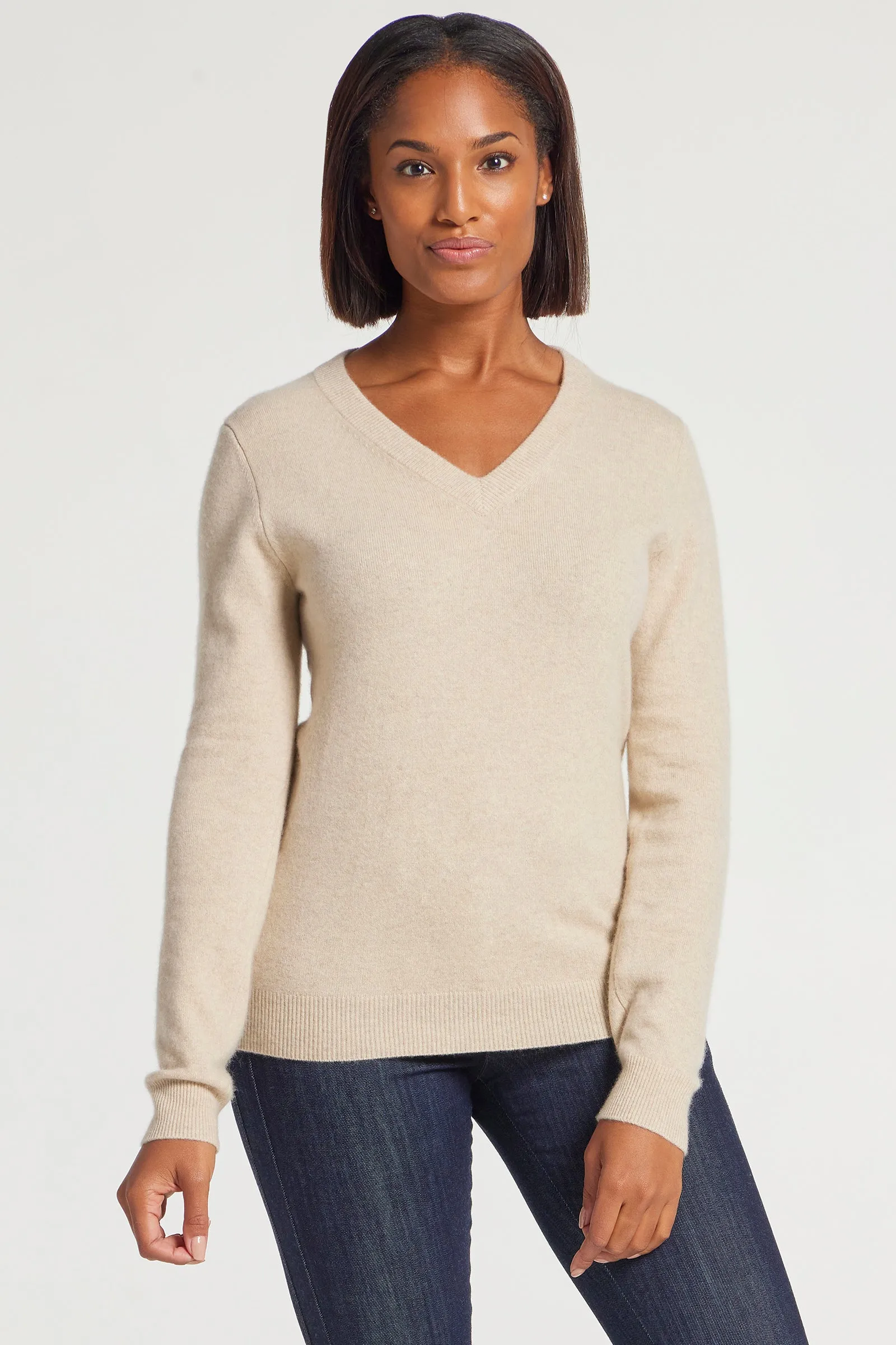 Etta V-Neck Cashmere Sweater Top