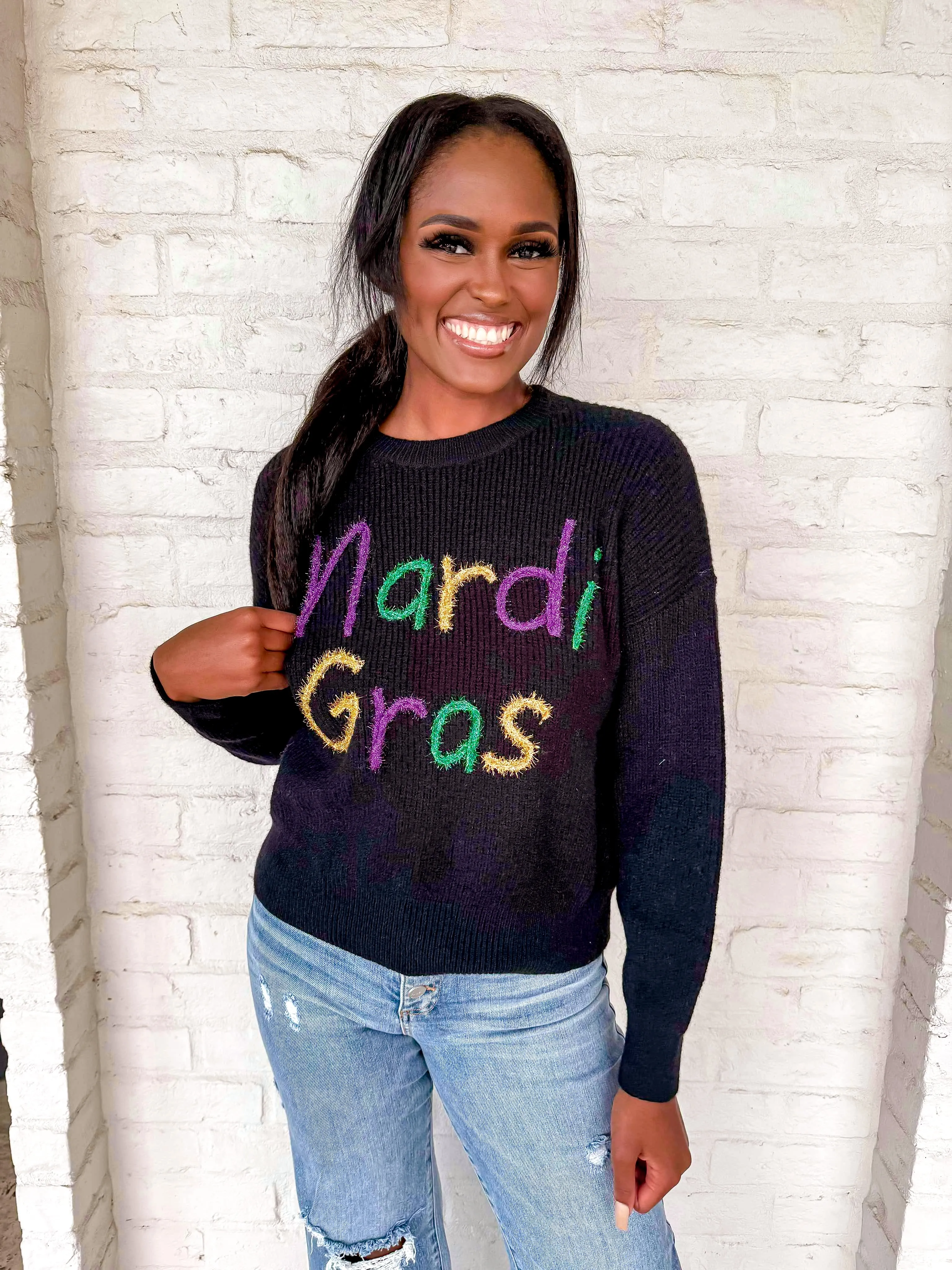 Exclusive Black Mardi Gras Sweater