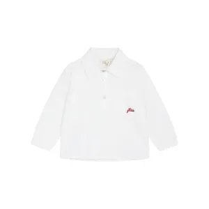 Floess white/ruby red  Embroidered Logo shirt