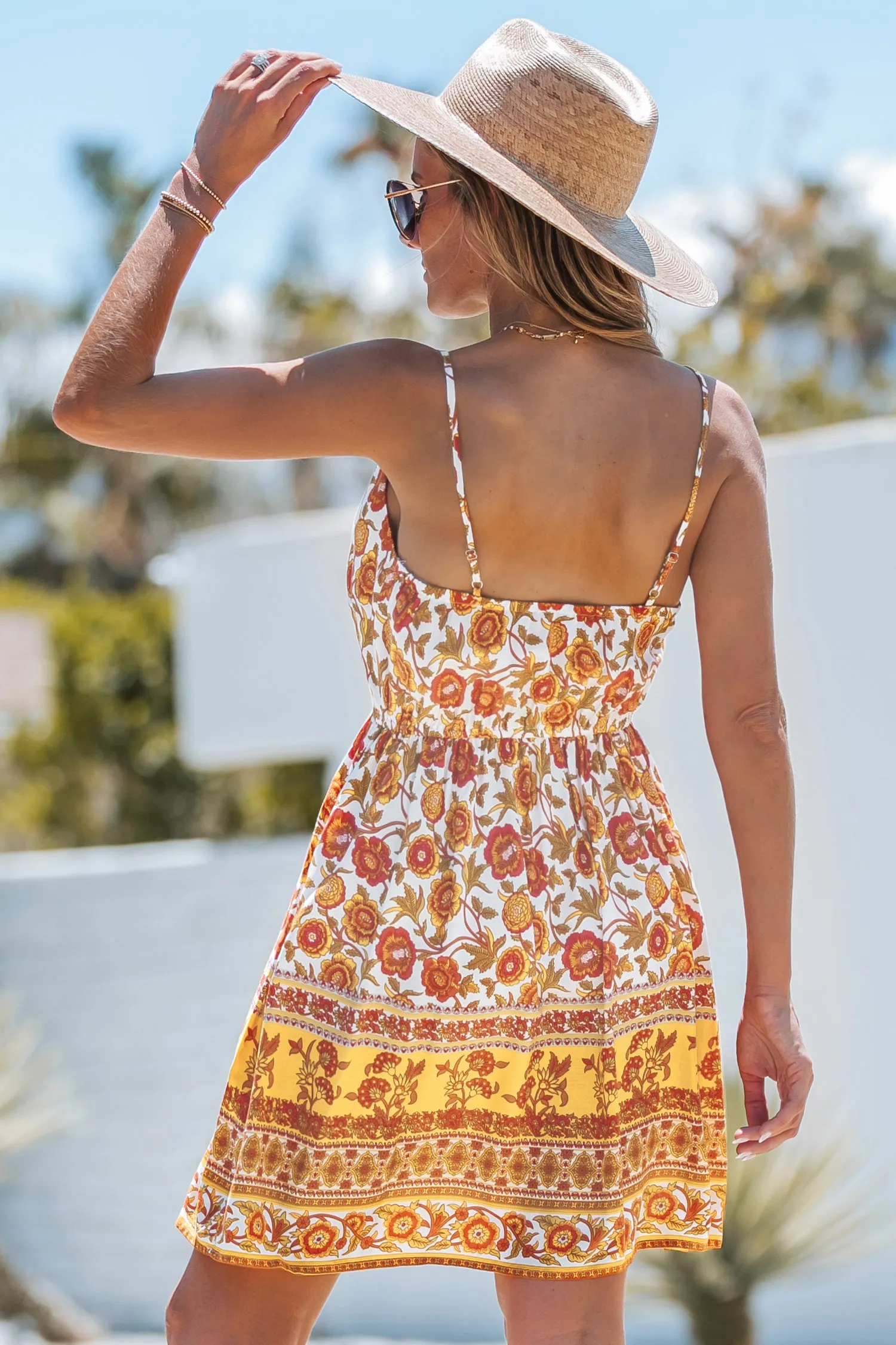 Floral Print Cami A-Line Dress