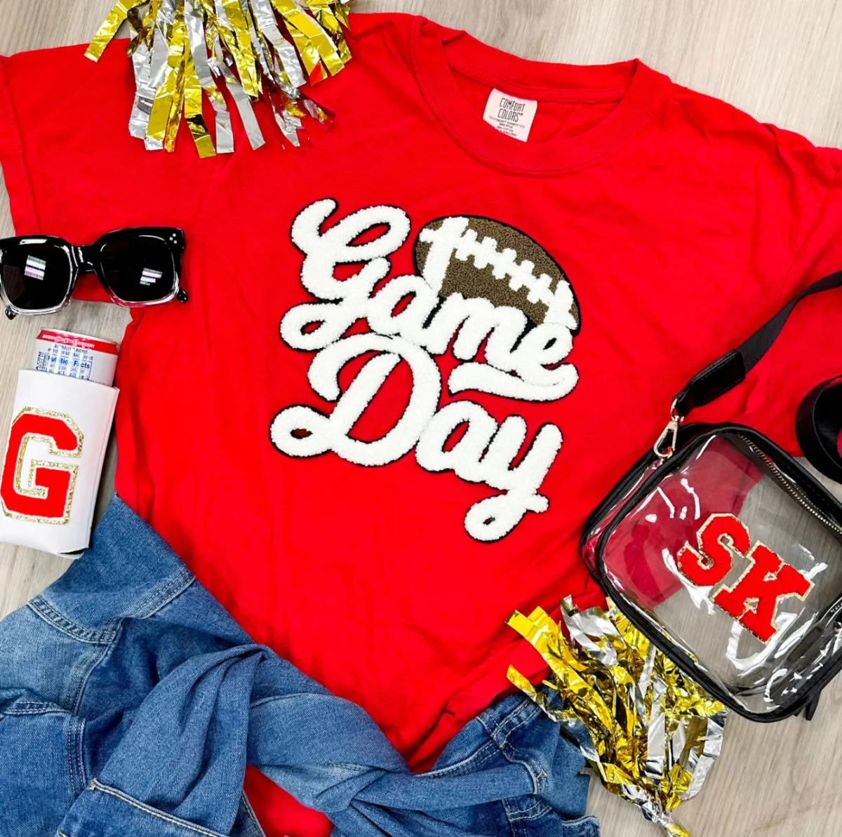 Football 'Game Day' Letter Patch T-Shirt