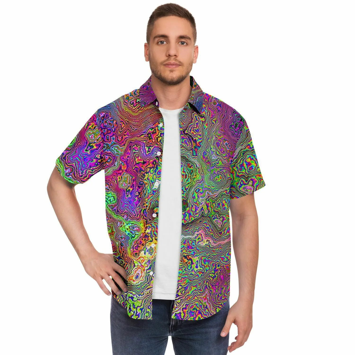 FRUITY Short Sleeve Button Down Shirt - HUBERT SOLCZYNSKI