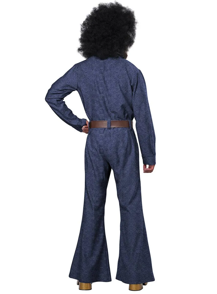 Funky Blue Denim Mens 1970s Disco Costume