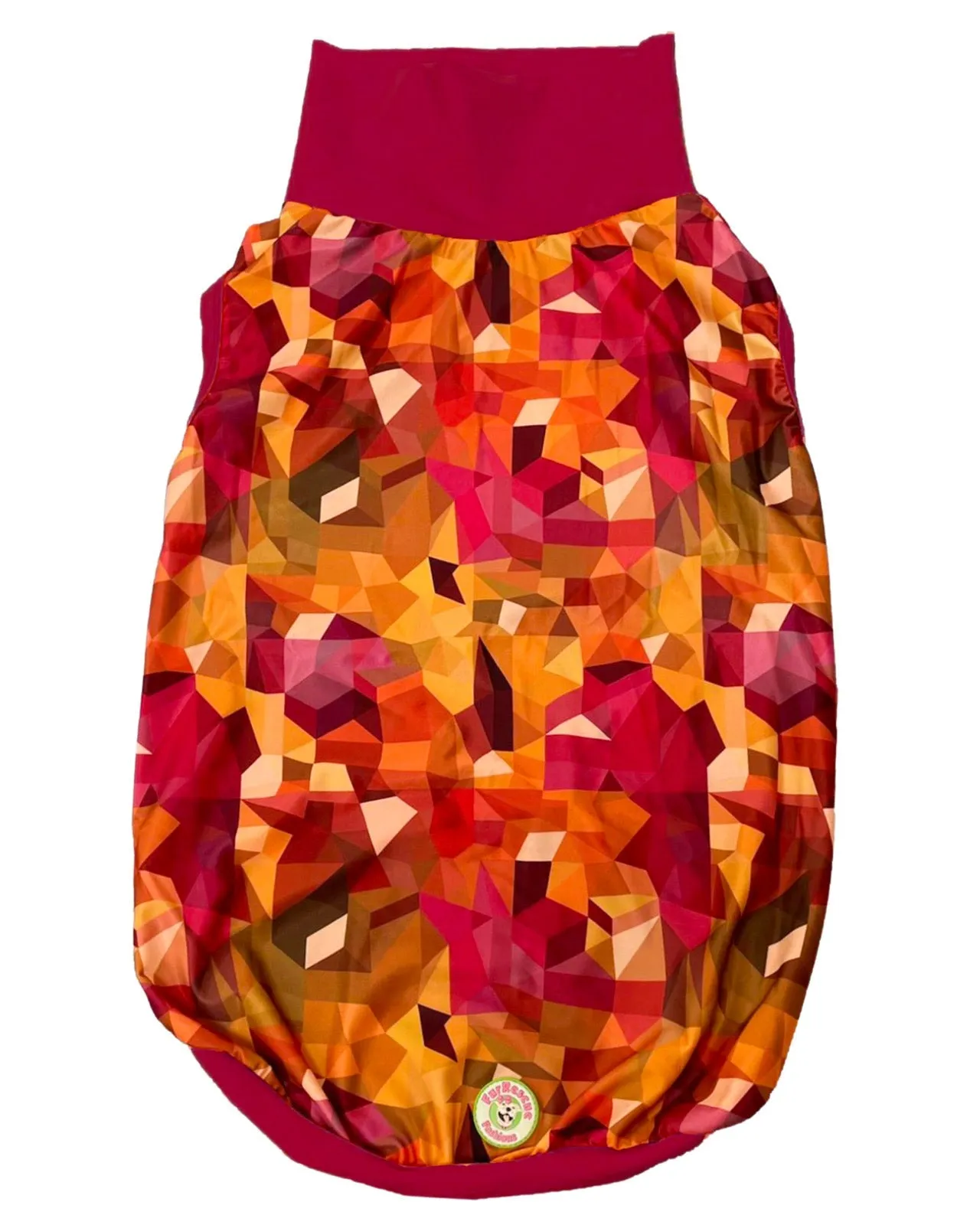 Geo Autumn - PAWJama with Burgundy Trim & Neck