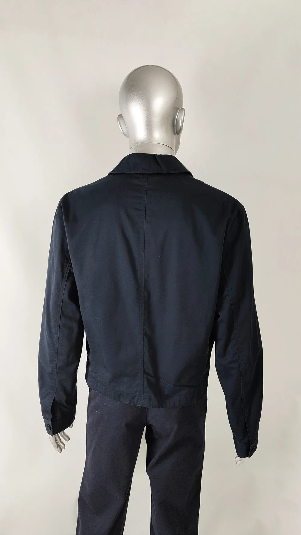 Gianni Versace Vintage Mens Navy Blue Blouson Jacket, 1990s