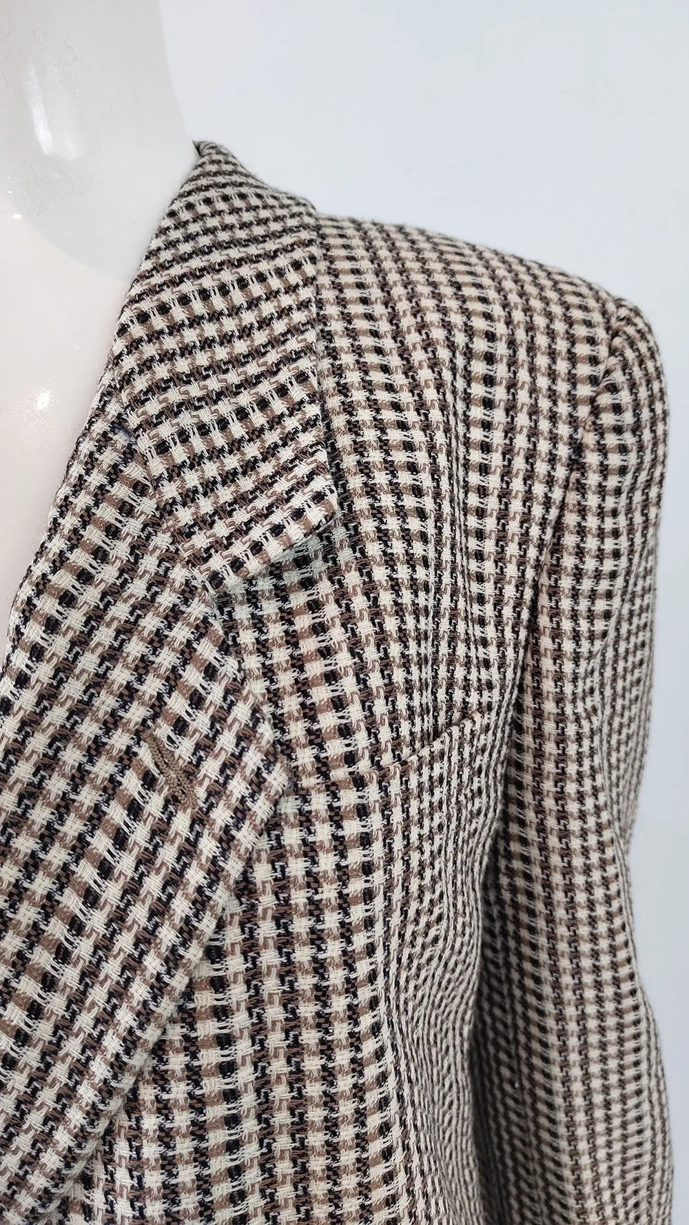 Giorgio Armani Vintage Womens Tweed Built in Waistcoat Coat, 1980s