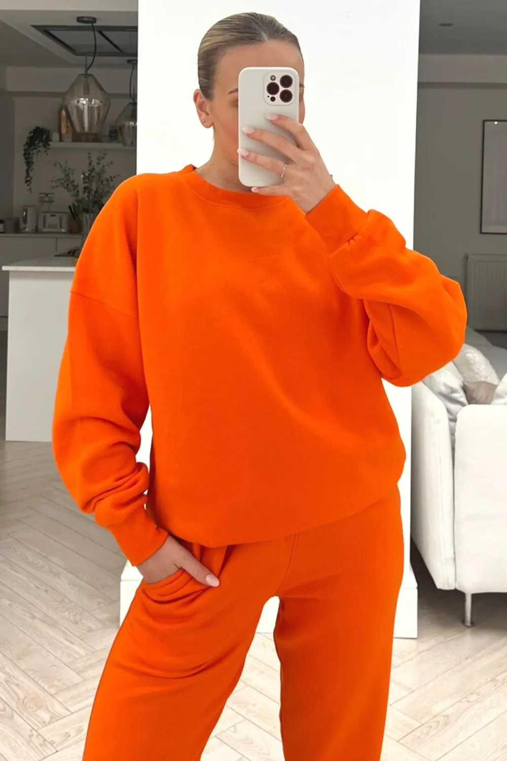 Glamify orange sweater essential loungewear set