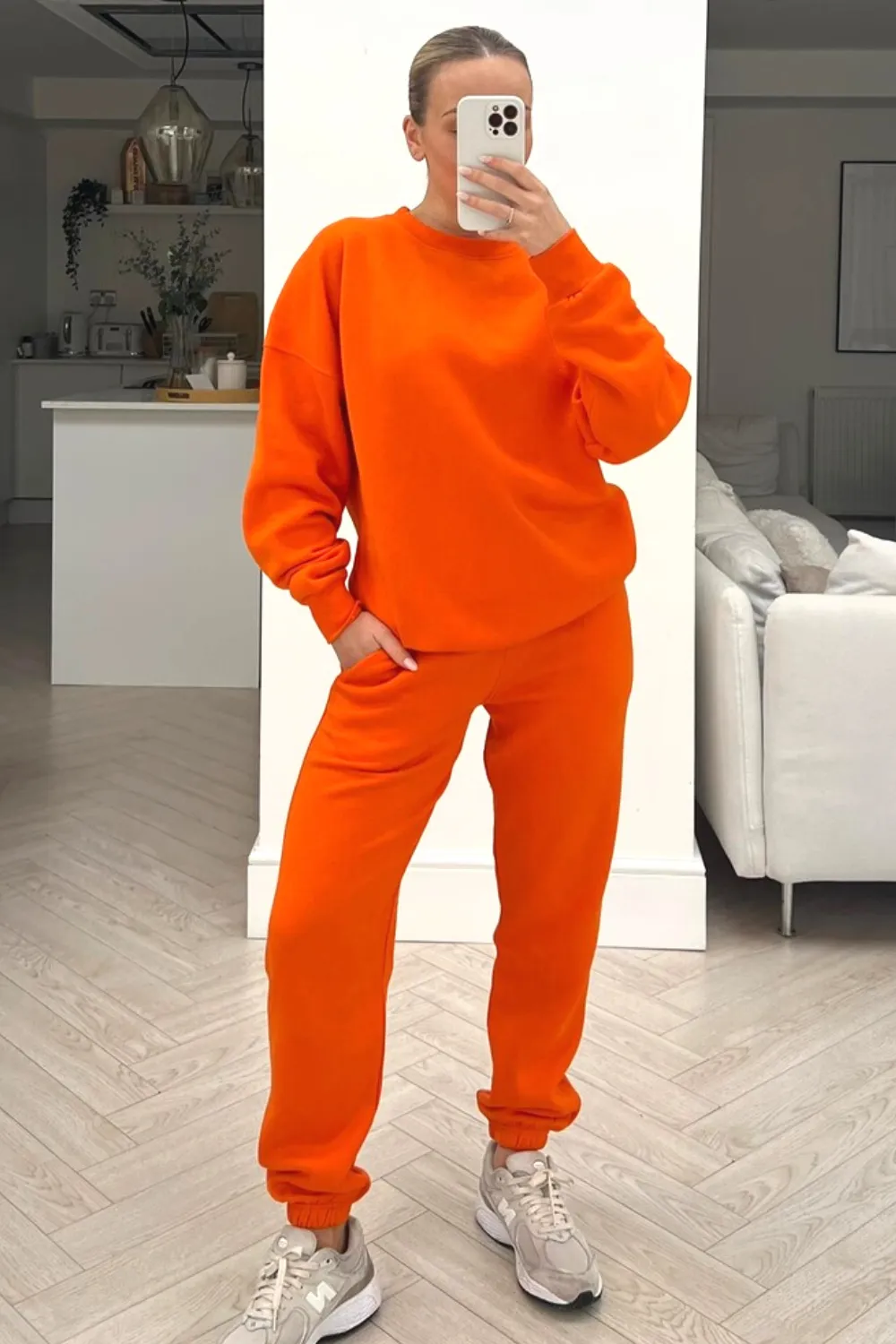 Glamify orange sweater essential loungewear set